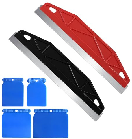 XdealCozyxc 2 strumenti da taglio per pittura con 4 raschietti in plastica, battiscopa da 30,5 cm, protezione per bordi