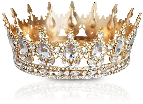 1 Stück Kristall Krone Damen Vintage Tiara Krone für Frauen Glitzernde Braut Diadem Haarschmuck Kristall Tiara Prinzessin Krones Geburtstag für Brautkrone Hochzeit Abschlussball