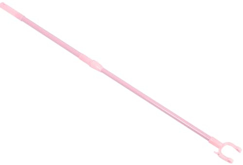 POPETPOP Asta per Stendere Telescopica Rosa in Plastica Robusta, Bastone Estensibile per Balcone e Lavanderia, Portatile e Facile da Usare
