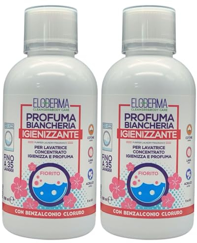 Profuma Biancheria Igienizzante Concentrato, Fragranza FIORITO. Con Benzalconio Cloruro, Igienizza e Profuma, 35 Lavaggi 250ml (2)