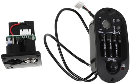 Mobestech Preamplificatore con Pickup per Chitarra Acustica ed Elettrica Equalizzatore a 4 Bande e Sintonizzatore Lcd, Materiale Plastico e Metallo, per Coffee House Gigs