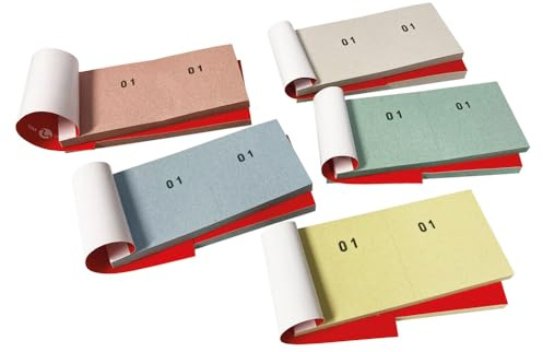 BM BeMore – Mod 12/10B, 0102189 - Blocco Numerato da 1-100 – Formato 13cm x 6cm – Confezione da 10 Blocchi – Colore Assortito – Eventi, Feste, Fiere, Lotterie e Sorteggi