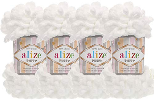 4 skn/Ball Alize Puffy Baby stor ögla filt garn 100 % mikrofiber mjukt garn 400 g 39,3 yds (55-vit)
