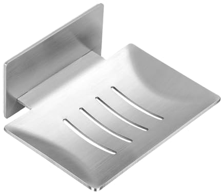 GreeSuit Seifenschale Ohne Bohren aus Edelstahl Selbstklebend Rostfrei Wandmontage, Wand Seifenablage Seifehalter Selbstentleerend für Badezimmer, Küche, Dusche
