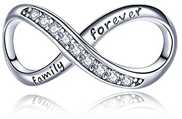 LaMenars Charms Family Dangle 925 Sterling Silver Familie Anhänger mit Zirkonia passt Europa Charm Armband Halskette, Geschenke für Frauen