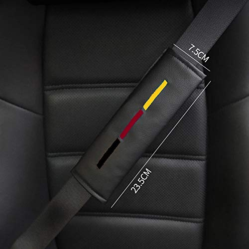 BizTech ® Bekväma 2 st PU bilsätesskydd auto säkerhetsbälte dynor kudde sele tillbehör universell passform kompatibel med BMW M Power sport teknisk prestanda