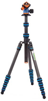 3 Legged Thing Punks Brian 2.0 Carbon Fibre Travel-Friendly Tripod - Compact & Adjustable Camera Tripod with Three Detachable Legs (BRIANBLUE2.0)