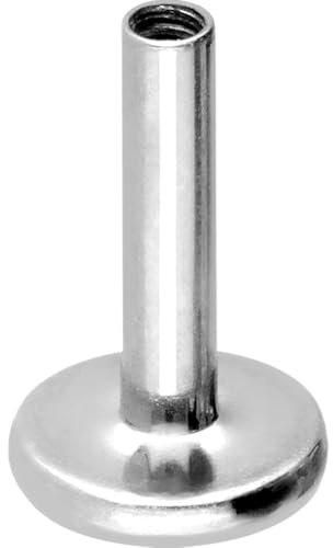 PIERCINGLINE Chirurgenstahl Labret Stecker ohne Aufsatz mit Innengewinde 0,9 mm OHNE KUGELN Piercing Ohr Lippe Nase Größenauswahl