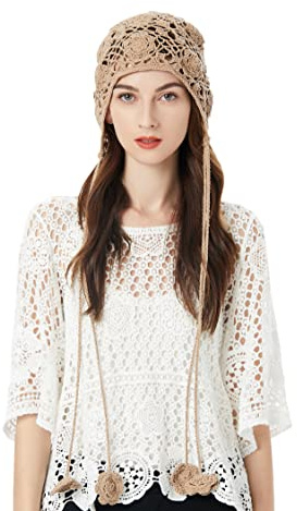 ZLYC Damen Beanie-Mütze Women Cotton Crochet Knit Beanie Hat