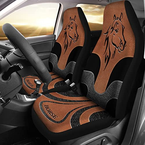 2 Stück Autoschonbezüge Pferd Leder Muster Hintergrund Auto Sitzbezüge Einfach Zu Montierende Auto-Zubehör Für Lastwagen, Fahrzeuge, Autos, 52X138cm