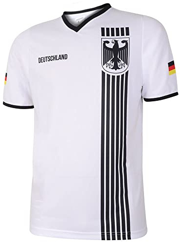 Tyskland Fotbollströja Hemma - Randig Svart Vit - Barn och Vuxna - Pojkar - Fotbollsutrustning - Fotbollspresenter - Sport-T-shirt - Sportkläder - Storlek M
