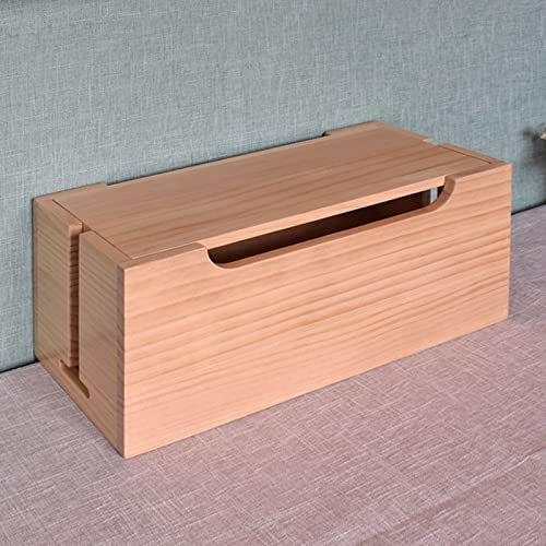 Cable Tidy Box,Cable Management Box,Cable Storage Box,Ancient Wooden Material Desk Cover Outlet Cable Collators Hide The Loose Electric Power Surge Hider Protector,For Desk,TV,Computer,USB Hub (Color