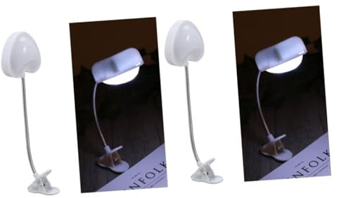 DOITOOL 2stücke Leselampe Mit Clip Energiesparend Flexibel Einstellbare Lichtwinkel Augenschonendes Design Für Schreibtisch Bücherregal Und Nachttisch Weiß
