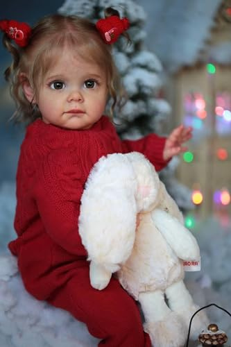Anano Big Size Reborn Baby Puppen, die echte Adern Aussehen 24 Zoll Reborn Kleinkind Realistische Baby Puppen Mädchen Chubby Body Silikon Neugeborene Babys Flexible Limbs Kunst Sammlung Puppen