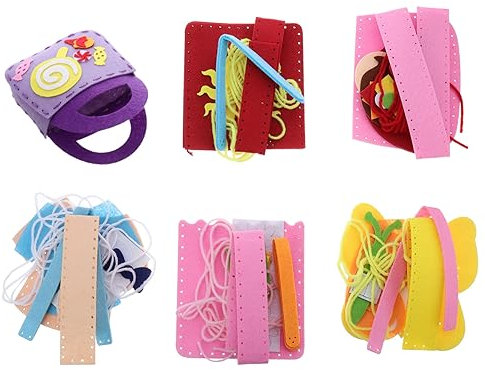 Toyvian 12 Stk Diy-vliestasche Diy-vliesbeutel-kit Spielzeug Zum Selber Nähen Filztier Selber Machen Handgefertigtes Taschenset Aus Filz Nähkunstspielzeug Bastel-nähset Kind Zubehör Puzzle