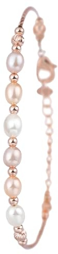 JewelryWe Perlenarmband Damen Elastisch Armband: Boho Kristall Imitation Perlen Stretch-Armband Mehrschichtiges Steine Stapelbare Armkette Armreif Geschenk für Frau Freundin