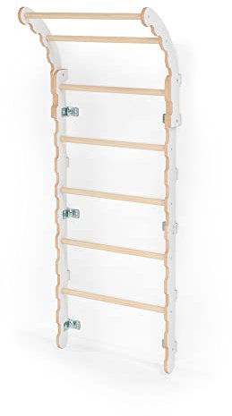 MAMOI® Swedish ladder, Wooden gorilla gym for kids, Indoor baby climbing frame for toddlers, Monkey bars and play gym, Childrens climbing wall, Gymnastics bar and equipment for home