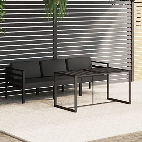 Festnight Gartensofa 3 Sitzer Balkon Sofa mit Tisch Gartenlounge Aluminium Balkon Lounge Klein Alu Balkonmöbel Sitzecke Couch Balkon Loungemöbel Lounge Sofa Outdoor Gartenmöbel Set