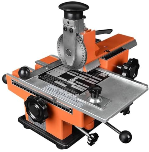 Hundemarken-Prägemaschine for Namensschilder, halbautomatische Prägemaschine aus Stahl, Prägemaschine for Zahlen- und Buchstabensymbole, Prägegerät for Metallplatten, for Aluminium, Kupfer(2.5mm)