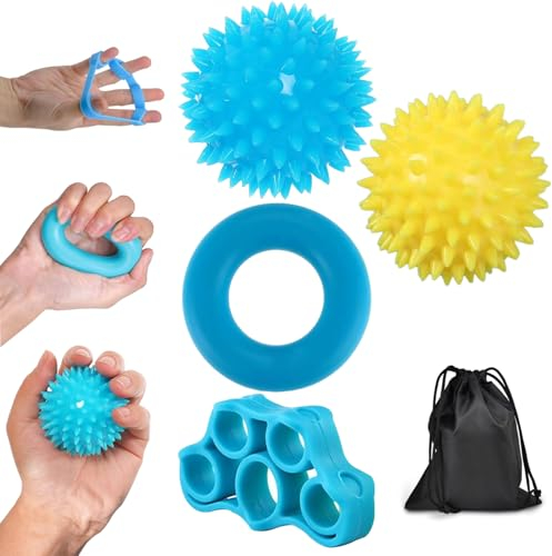Handtrainer Fingertrainer, 4 Stück Fingertrainer Handtrainer Ball, Igelball Weich Knetball,Stressball,Knetball für Hände Therapie, Arthrose Training,Griffstärkung,Lindert Stress,Angstlinderung (4 PCS)