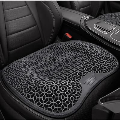 SIJYG1 Autositzbezug Kühlendes Gel-Sitzkissen Fürs Auto Lendenwirbelstütze 3D-Design Kühles Und Atmungsaktives Auto-Home-Office-Stuhlkissen Autozubehör Autositzkissen(Grey Cushion)