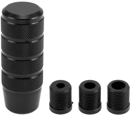 INFINAUTO Car Shift Knob, 9.5cm Universal for Automatic and Manual Vehicle Gear Shifter Knob with 3 Adapter Aluminum Alloy Black, 1 Set