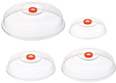 SHOWERORO 4stücke Teiliges Mikrowellen Transparent Mikrowellen Spritzschutz Lebensmittelabdeckung Hitzebeständig Küchenplatte Schutz Für Steak Kuchen Dessert