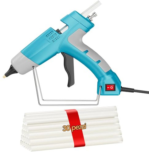 HHYSSG Pistola Colla a Caldo 100W Pistola Colla a Caldo Professionale con 30 stick di colla a caldo da 11 mm per Arte DIY a Scuola Riscaldamento Rapido 220-240V/50Hz‌