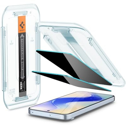 Spigen Glas.tR EZ Fit Skärmskydd kompatibel med Google Pixel 10, Pixel 10 Pro, Pixel 9, Pixel 9 Pro, 2 Stycken, med Sjabloon voor Installatiem, Anti-Spy, Reptålig, Case friendly, 9H härdat glas