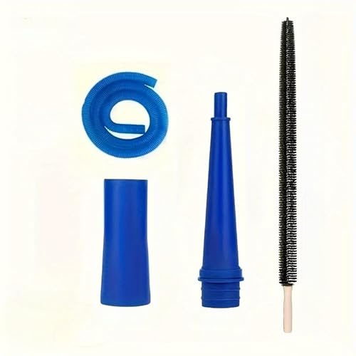 Universal Dryer Vent Cleaner Kit,Vacuum Hose Attachment, Bendable Lint Remover with Inspiratory Control for Fire Prevention (Blue 4pcs)