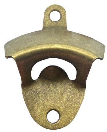 tiyiyok 3 Piezas Abrebotellas de Pared, Abrebotellas Cerveza con Tornillos, Vintage, Rústico, para Bares, Restaurantes, Exteriores, Cocinas, Discotecas, Garajes (Color Latón)