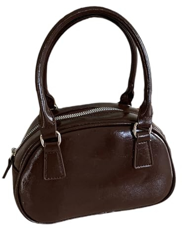 Laikoutd Damen Handtasche Koreanischer Stil Schultertasche Umhängetasche PU Leder Messenger Mode Bowling Einfaches Einkaufen Koreanischer Stil Schultertasche Für Damen Pu Leder Handtasche Bowling