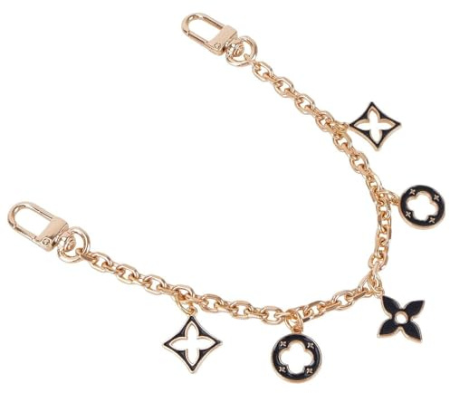 Catena per borsa dorata donna, catenella per borsa con ciondoli neri e dorati, accessorio moda e decorativo, catena di estensione a tracolla, borse e portafogli catene con borse di o sostituzione