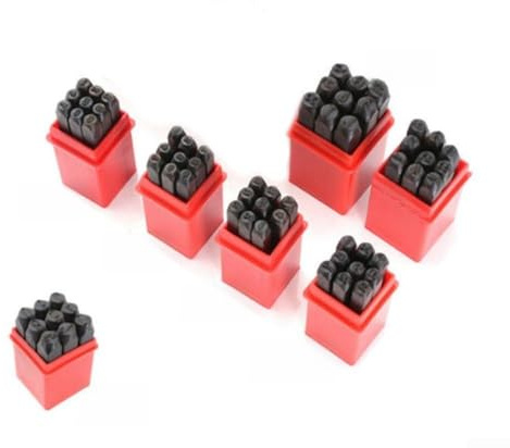 Lot de 36 poinçons en métal pour lettres de l'alphabet et chiffres sur bijoux, bois et cuir (3 mm)