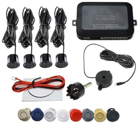 Assist Sensori Parcheggio Kit sensore di parcheggio per auto 12V 22mm Universale 4 sensori Radar di retromarcia Indicatore di sonoro di sonda