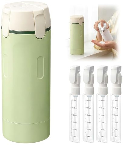 Bukecagif Uppladdningsbara reseflaskor, behållare i resestorlek och reseuppsättning, schampo och duschgel dispenser som reseflaskor 4-i-1