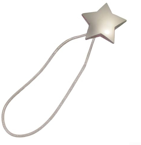 Hasaller Fermatenda magnetici a forma di stella, in metallo, senza trapano, per soggiorno, camera da letto, ufficio, decorazione per casa, finitura bronzata, accessori per finestre di casa (argento