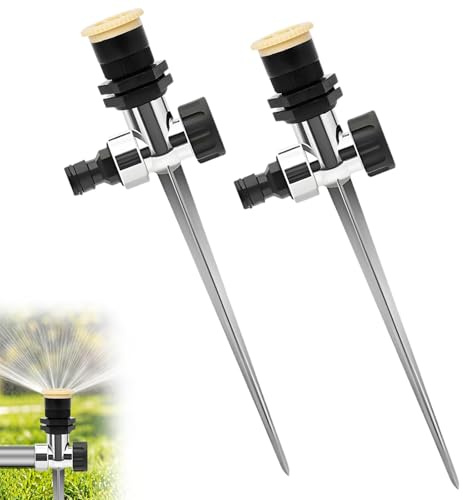 deegbbyi 2 Piezas Aspersor de Jardín con Base de Estaca para Exterior Patio | Aspersores Giratorios de Jardín de 360°, Se Puede Conectar a Sistemas de Riego, Garden, Césped