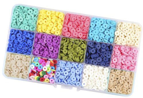 MOKKHNB Bunte Armbandperlen zum Auffädeln für Junge Mädchen Selbstgemacht Bastelmaterial mit Losen Perlen und Perlenanhängern für Schmuck zum Selbermachen und Basteln