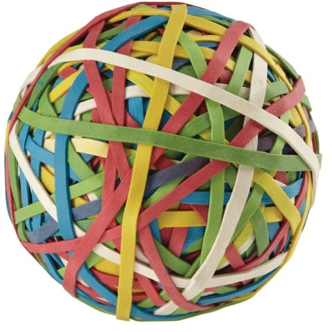 Acco Brand 72155 Rubber Band Ball, Approximately 270 Rubber Bands, Assorted
