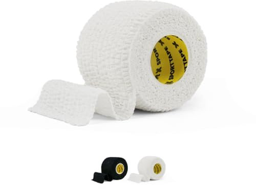 SPORTTAPE Tearable 5 cm x 4.5 m Elastic Adhesive Bandage EAB – Strong-Grip, Breathable Sports Tape | Rugby Lifting, Joint Support, Compression & Thumb Taping – White Single Roll