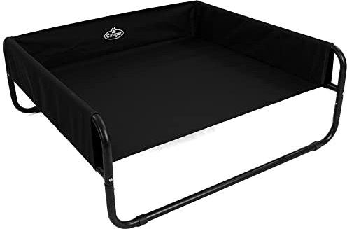 Easipet Elevated Dog Bed Black, Large 85x85x33cm, Steel Frame with Raised Sides