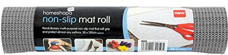 Homeshopa Multipurpose Non Slip Mat, 150cm X 30cm Anti Slip Rug Gripper Roll Rubber Matting, Non-adhesive Grip Liner, Shelf Drawer Line, Waterproof Floor Mat for Home, Office, Car, Caravans (Grey)