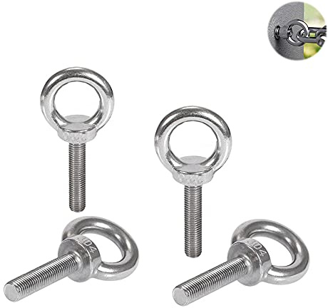 4 Piezas M8 Perno Ojo de Levantamiento, Tornillos de Anillo de Acero Inoxidable Soldados Tornillo Cerrado Ojo de Varilla Tornillos Tornillos, Perno de Ojo de Anillo para Equipos de Elevación