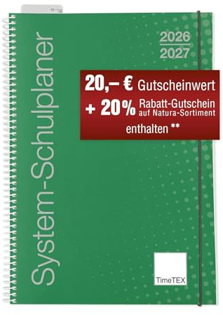 TimeTEX System-Schulplaner A5 Grün - Ringbuch - Schuljahr 2026-2027 - Lehrerkalender - Lehrertimer - 10740
