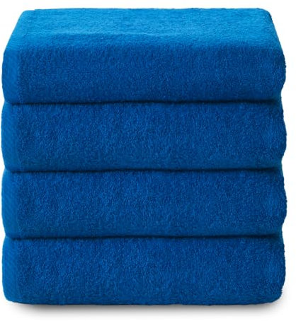 Top Towel - Plus - Bath Towels - 4 Face Towels or Bidet - 30x50cm - 100% Cotton - Blue
