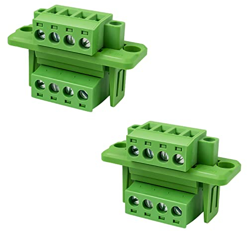 PCB Mount Screw Terminal Block Stecker Set, LNSYSNS Steckklemmen, 4 Pin Steckkontakt Schraubklemme Steckverbinder, Spannung 300 V, Strom 15 A - 5.08mm Pitch Leiterplatten