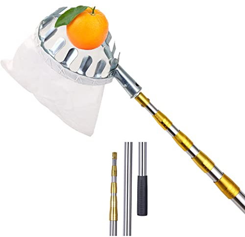 Obstpflücker, 5 m/16,4 ft höhenverstellbares Obstsammler, Arbeitssparendes Erntehelfer, Obsternter für die Ernte von Äpfeln, Mangos, Birnen, Pfirsichen, Mangos, Kiwis, Zitronen
