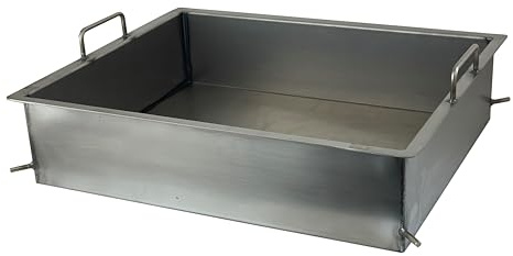 BSR-Grillen Stahlpfanne für 1-flammigen Gasgrill | Grillpfanne | Stahl-Pfanne | Wanne | ca. 30 x 45 cm | 15 cm tief | aus hochwertigem Stahl | massive Ausführung | ideal zum grillen und braten
