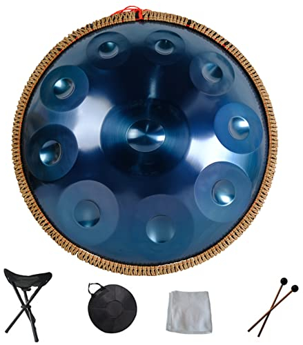 Harmonic Handpan Drum Handpan 9 10 12 14 Noten Professionelles Percussion-Instrument Handpan aus Stahl mit Reisetasche, Seildekoration und Schlägeln für Meditation, Yoga, Zen